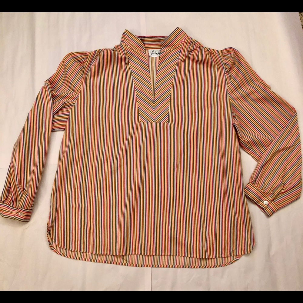 Great Cond”LUCKY ME” Vintage-Inspired Blouse 10/12 - Picture 3 of 8